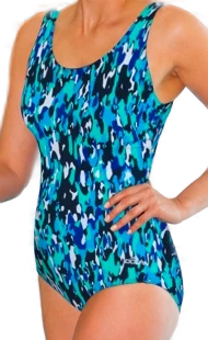 Dolfin Aquashape Camo Chick Blue Moderate Scoop Back Suits
