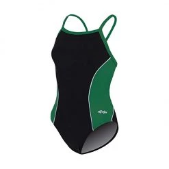 Swim Shop Dolfin XtraSleek Team Panel Black/Green/White V-2 Back