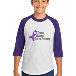 Promotions Now Teams Against Cystic Fibrosis YOUTH Baseball Shirt