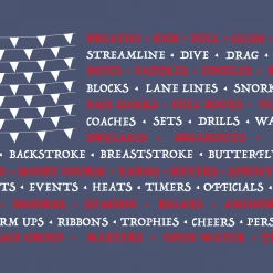 Promotions Now Apparel Swimming Words Flag Tee